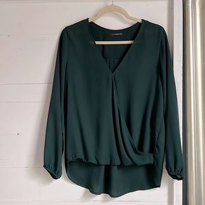 West kei blouse, snap button faux wrap